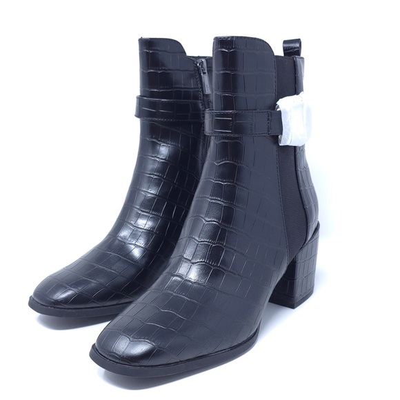 Kenneth Cole Reaction Shoes - Kenneth Cole Reaction Women's Emerson Fashion Boot, Black Croco, 8M